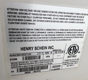 MaxiSweep S3100 Ultrasonic Cleaner from Henry Schein