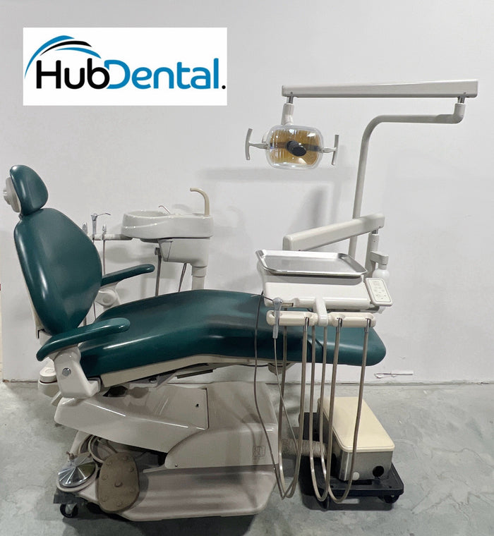 ADEC 1021 Dental Chair, Radius Delivery Unit, Cuspidor, Assistant’s Pkg & Light