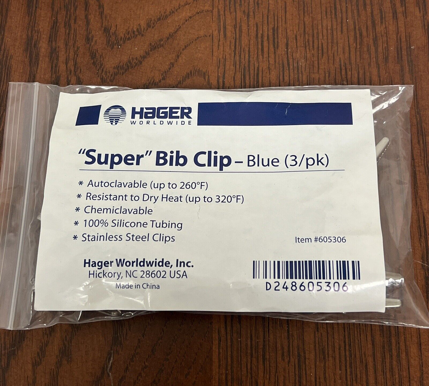 Hager Worldwide Super Bib Clips - 3 Bib Clips Per Bag BLUE 605306